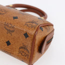 MCM Logogram Vicetos Mini Boston Bag PVC Leather 2way Brown Gold Auth gh1320-9