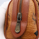 MCM Logogram Vicetos Mini Boston Bag PVC Leather 2way Brown Gold Auth gh1320-10