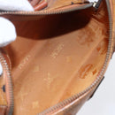 MCM Logogram Vicetos Mini Boston Bag PVC Leather 2way Brown Gold Auth gh1320-11