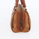 MCM Logogram Vicetos Mini Boston Bag PVC Leather 2way Brown Gold Auth gh1320-3
