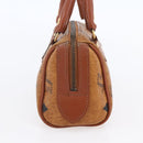 MCM Logogram Vicetos Mini Boston Bag PVC Leather 2way Brown Gold Auth gh1320-4