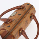 MCM Logogram Vicetos Mini Boston Bag PVC Leather 2way Brown Gold Auth gh1320-6