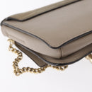 Chloe Fay Shoulder Bag Suede Leather Beige Gold Auth gh1321-15