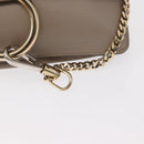 Chloe Fay Shoulder Bag Suede Leather Beige Gold Auth gh1321-17