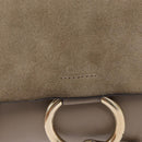 Chloe Fay Shoulder Bag Suede Leather Beige Gold Auth gh1321-18