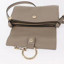 Chloe Fay Shoulder Bag Suede Leather Beige Gold Auth gh1321-10
