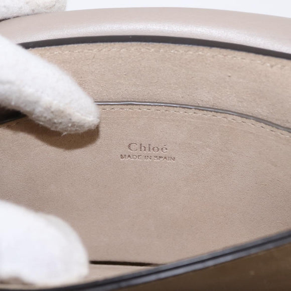 Chloe Fay Shoulder Bag Suede Leather Beige Gold Auth gh1321