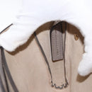 Chloe Fay Shoulder Bag Suede Leather Beige Gold Auth gh1321-21