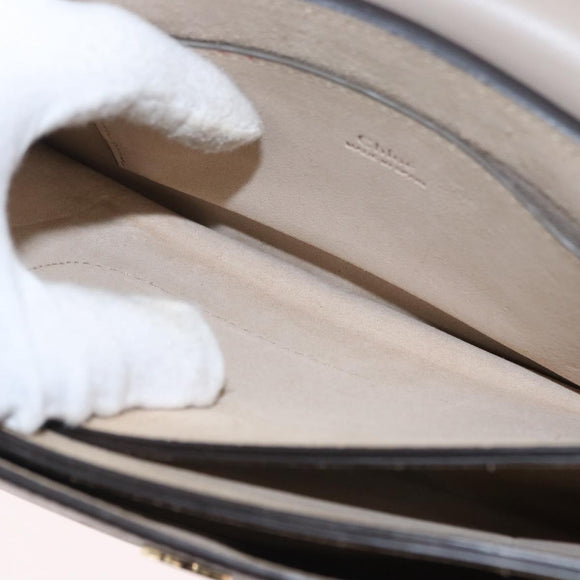 Chloe Fay Shoulder Bag Suede Leather Beige Gold Auth gh1321