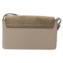 Chloe Fay Shoulder Bag Suede Leather Beige Gold Auth gh1321-2