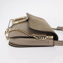 Chloe Fay Shoulder Bag Suede Leather Beige Gold Auth gh1321-3
