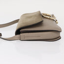Chloe Fay Shoulder Bag Suede Leather Beige Gold Auth gh1321-4