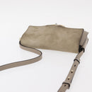 Chloe Fay Shoulder Bag Suede Leather Beige Gold Auth gh1321-6