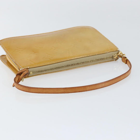 LOUIS VUITTON Monogram Vernis Lexington Pouch Beige M91010 LV Auth gh1322