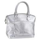 LOUIS VUITTON Suhari Lockit PM Hand Bag Silver M95541 LV Auth gh1323-1