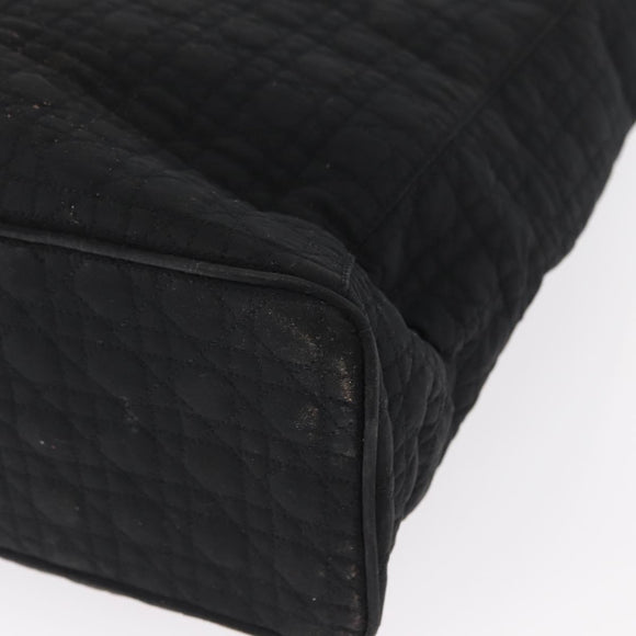 Christian Dior Canage Tote Bag Nylon Black Gold Auth gh1325