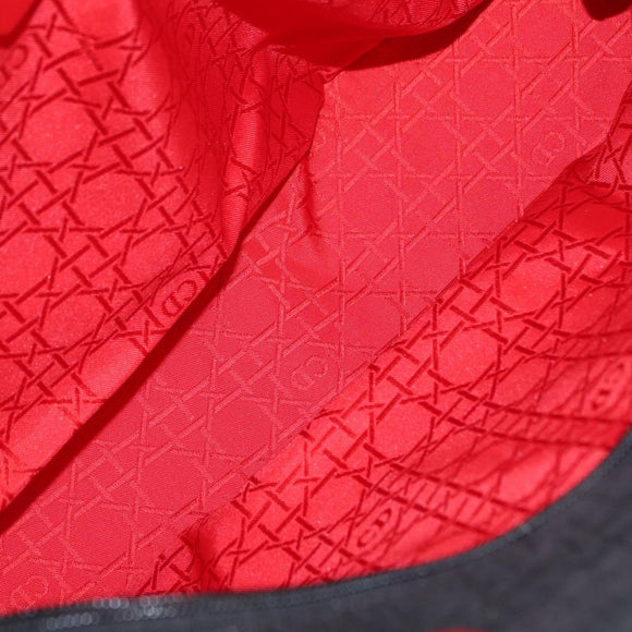 Christian Dior Canage Tote Bag Nylon Black Gold Auth gh1325