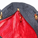 Christian Dior Canage Tote Bag Nylon Black Gold Auth gh1325-18