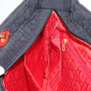 Christian Dior Canage Tote Bag Nylon Black Gold Auth gh1325-19