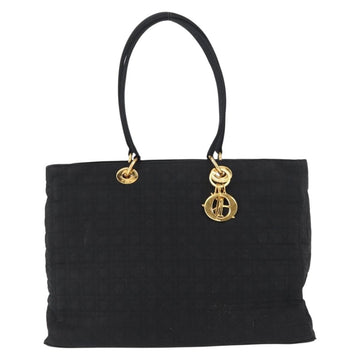 Christian Dior Canage Tote Bag Nylon Black Gold Auth gh1325 - 0