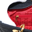 Christian Dior Canage Tote Bag Nylon Black Gold Auth gh1325-20