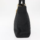 Christian Dior Canage Tote Bag Nylon Black Gold Auth gh1325-4