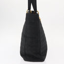 Christian Dior Canage Tote Bag Nylon Black Gold Auth gh1325-5