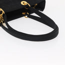 Christian Dior Canage Tote Bag Nylon Black Gold Auth gh1325-7