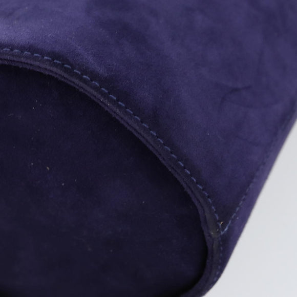 Salvatore Ferragamo Vala Hand Bag Suede Purple Gold Auth gh1326