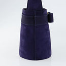 Salvatore Ferragamo Vala Hand Bag Suede Purple Gold Auth gh1326-3