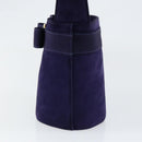 Salvatore Ferragamo Vala Hand Bag Suede Purple Gold Auth gh1326-4