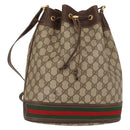 GUCCI GG Supreme Web Sherry Line Bag PVC Beige Gold 164 02 085 Auth gh1328-1