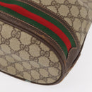 GUCCI GG Supreme Web Sherry Line Bag PVC Beige Gold 164 02 085 Auth gh1328-13