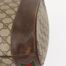 GUCCI GG Supreme Web Sherry Line Bag PVC Beige Gold 164 02 085 Auth gh1328-14