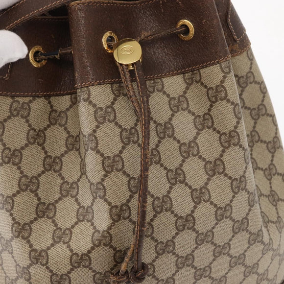 GUCCI GG Supreme Web Sherry Line Bag PVC Beige Gold 164 02 085 Auth gh1328