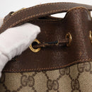 GUCCI GG Supreme Web Sherry Line Bag PVC Beige Gold 164 02 085 Auth gh1328-18