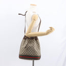 GUCCI GG Supreme Web Sherry Line Bag PVC Beige Gold 164 02 085 Auth gh1328-24