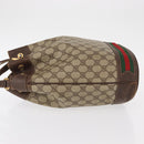 GUCCI GG Supreme Web Sherry Line Bag PVC Beige Gold 164 02 085 Auth gh1328-5