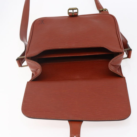 LOUIS VUITTON Epi Cartouchiere MM Shoulder Bag Brown M52243 LV Auth gh1330