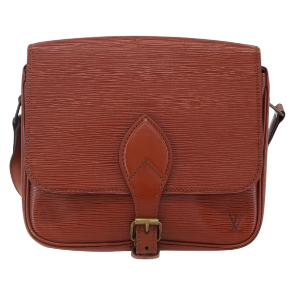 LOUIS VUITTON Epi Cartouchiere MM Shoulder Bag Brown M52243 LV Auth gh1330