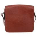 LOUIS VUITTON Epi Cartouchiere MM Shoulder Bag Brown M52243 LV Auth gh1330-2
