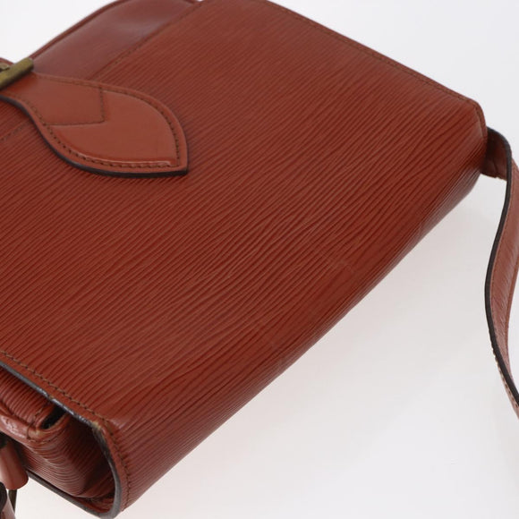 LOUIS VUITTON Epi Cartouchiere MM Shoulder Bag Brown M52243 LV Auth gh1330