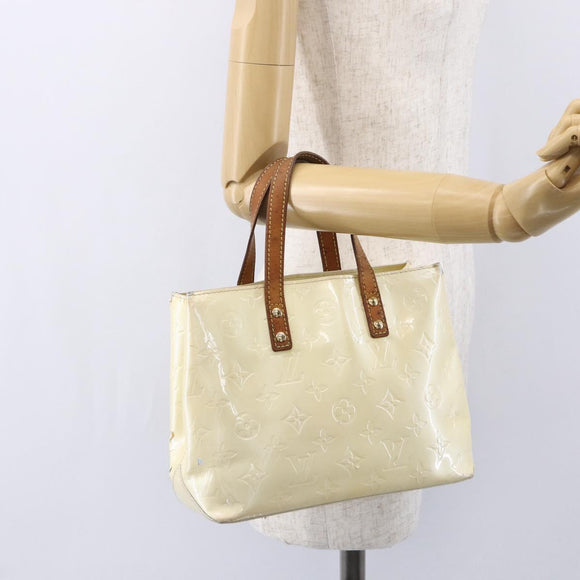 LOUIS VUITTON Monogram Vernis Reade PM Hand Bag Perle M91336 LV Auth gh1333