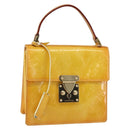 LOUIS VUITTON Monogram Vernis Spring Street Bag Lime Yellow M91068 Auth gh1336-1