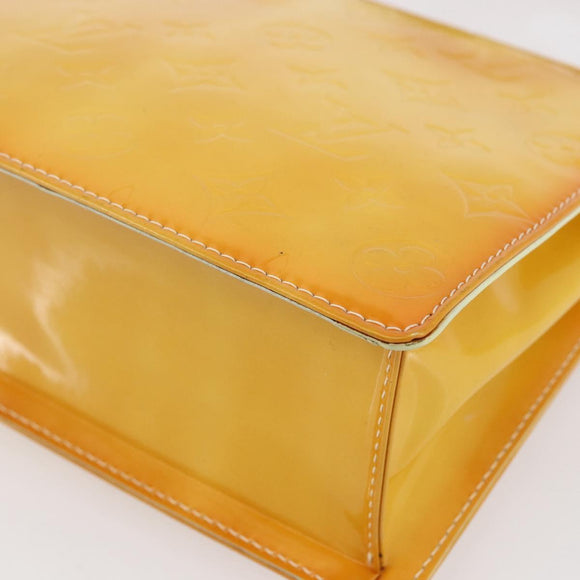 LOUIS VUITTON Monogram Vernis Spring Street Bag Lime Yellow M91068 Auth gh1336