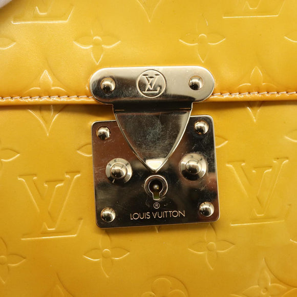 LOUIS VUITTON Monogram Vernis Spring Street Bag Lime Yellow M91068 Auth gh1336