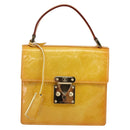 LOUIS VUITTON Monogram Vernis Spring Street Bag Lime Yellow M91068 Auth gh1336-13
