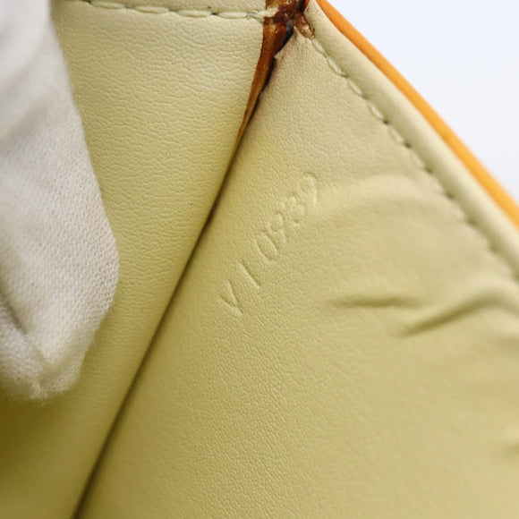 LOUIS VUITTON Monogram Vernis Spring Street Bag Lime Yellow M91068 Auth gh1336