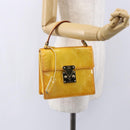LOUIS VUITTON Monogram Vernis Spring Street Bag Lime Yellow M91068 Auth gh1336-22