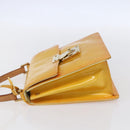LOUIS VUITTON Monogram Vernis Spring Street Bag Lime Yellow M91068 Auth gh1336-3